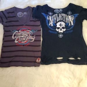 Bundle of two Women's Affliction Tops